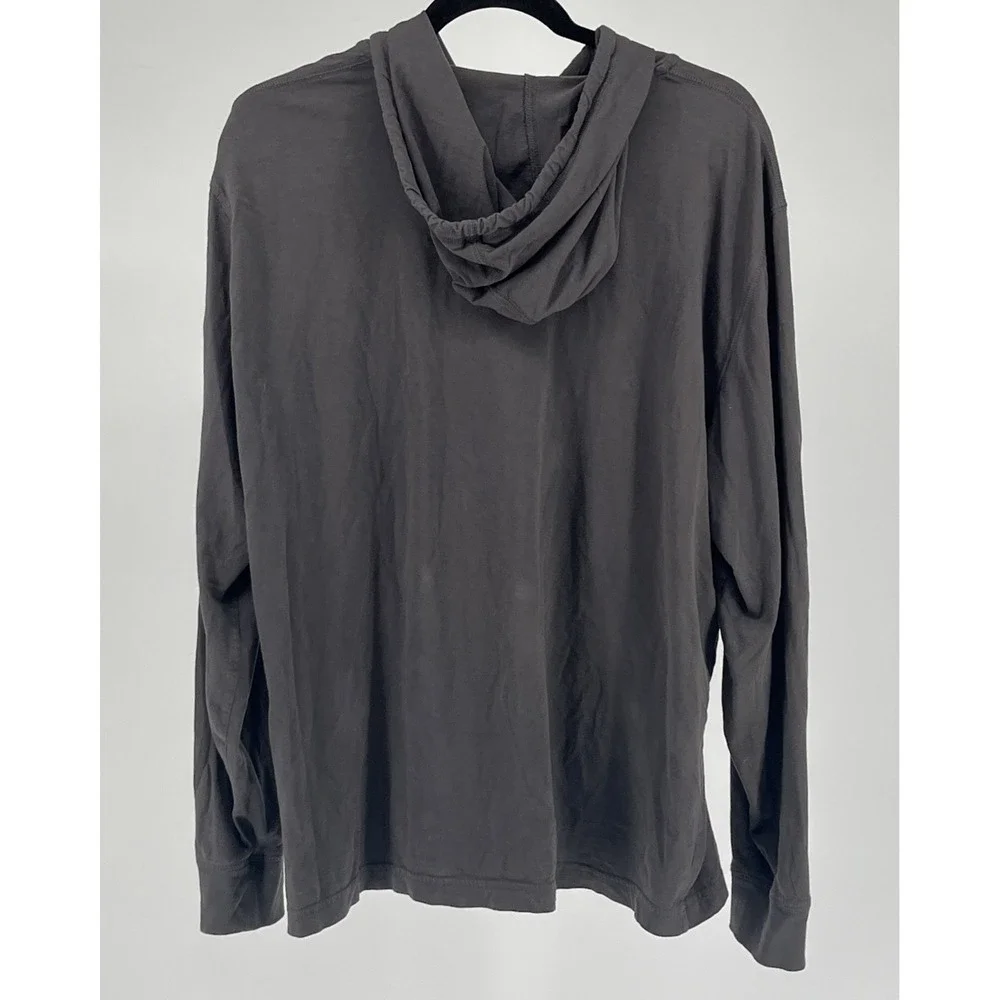 Psycho Bunny XL Gray Pullover‎ Hoodie Henley Long Sleeve Kangaroo Pocket Cotton